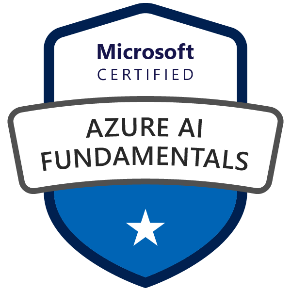 Azure AI Fundamentals certification badge